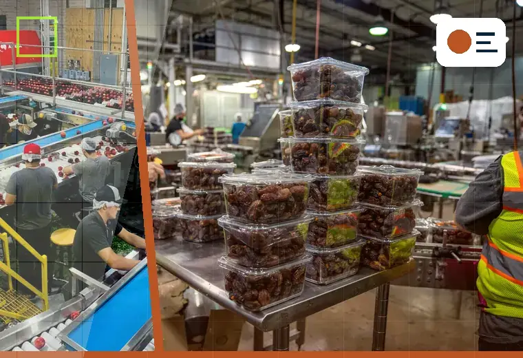 Production process relating to robotic packing