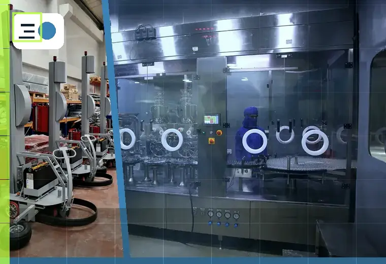 Production process relating to filling capping and labelling lines