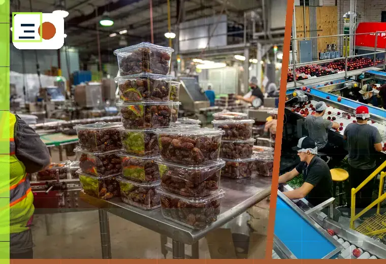 Production process relating to robotic packing